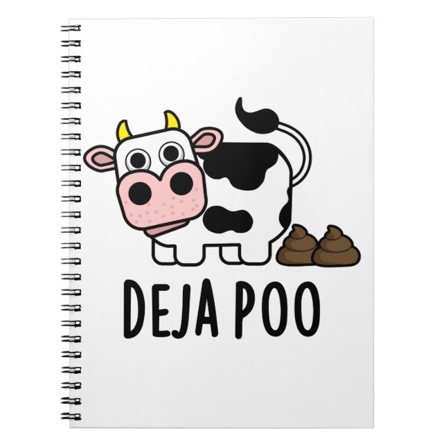 Carnet Deja Poo Vache Drôle de Caca Pun  (Devant)