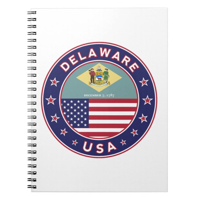 Carnet Delaware, T-shirt Delaware, autocollant Delaware (Devant)