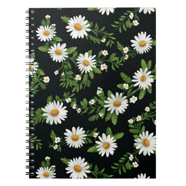 Carnet Délia en aquarelle sur fond noir (Devant)