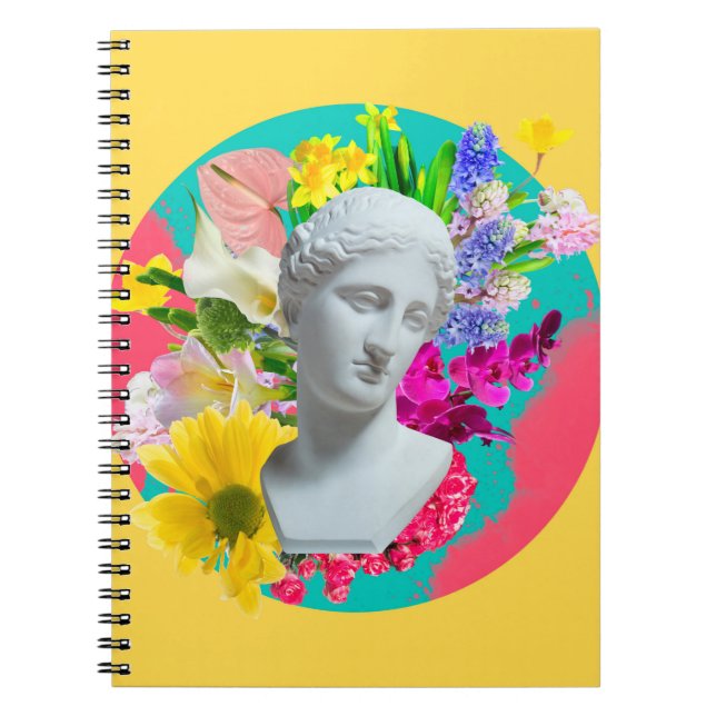 Carnet Délicat. Collage avec la tête de plâtre isoler (Devant)