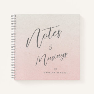 Carnet Délicat dégradé de rose écriture personnalisée