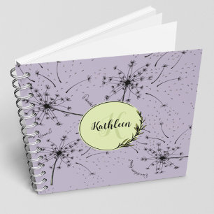 Carnet Délicat Fleur sauvage violet Dandelion embrasse Fl