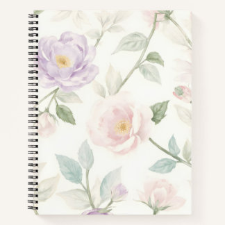 Carnet Délicat Pastel Floral avec Rose et Dais
