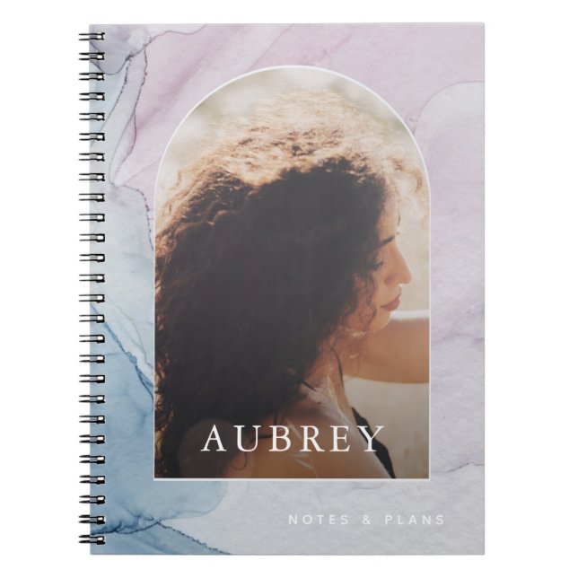 Carnet Delicate Purple Abstrait Nom d'impression et Arche (Devant)