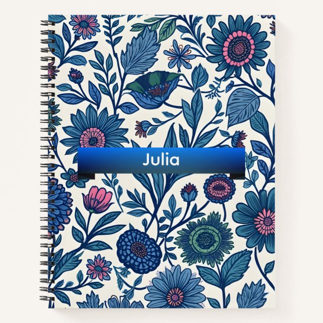 Carnet Délice Bleu et Rose (Devant)