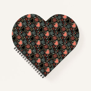 Carnet Délice de Fleurs Sombres : Motif Floral Sans Coutu