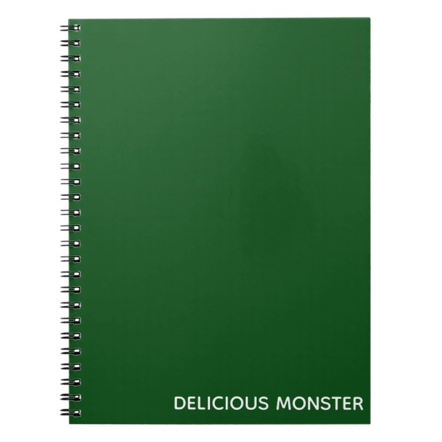 Carnet Delicious Monster green color name (Devant)
