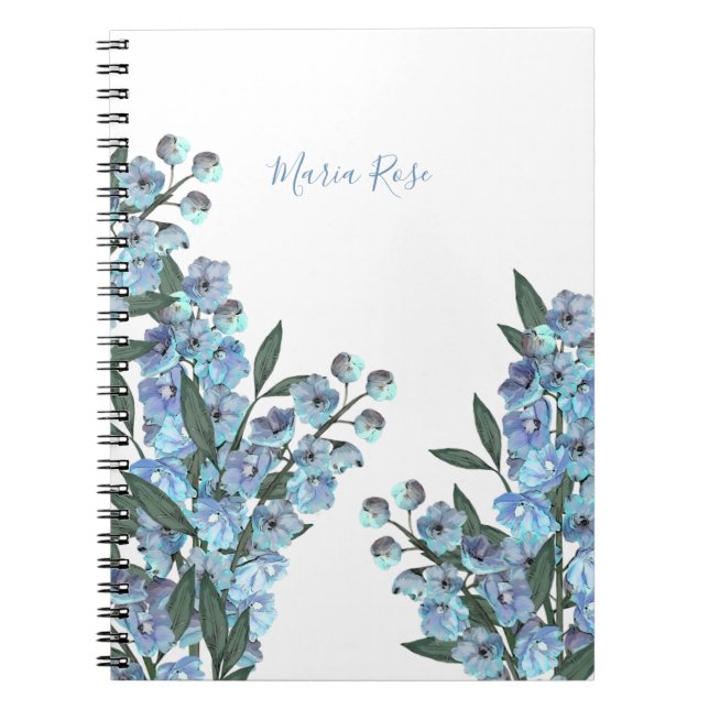 Carnet Delphinium bleu (Devant)