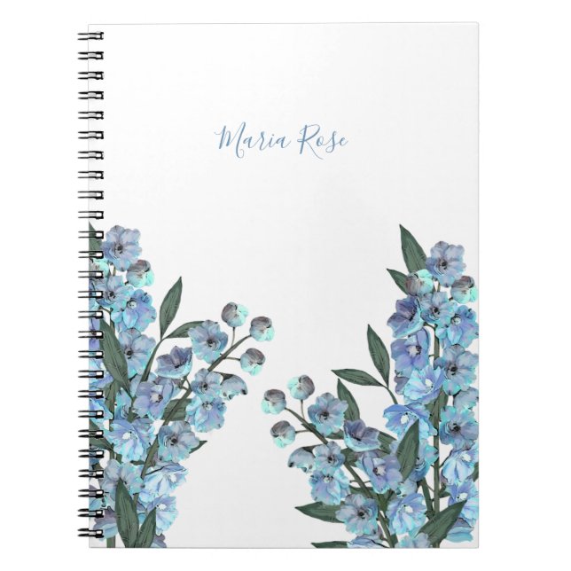 Carnet Delphinium bleu (Devant)