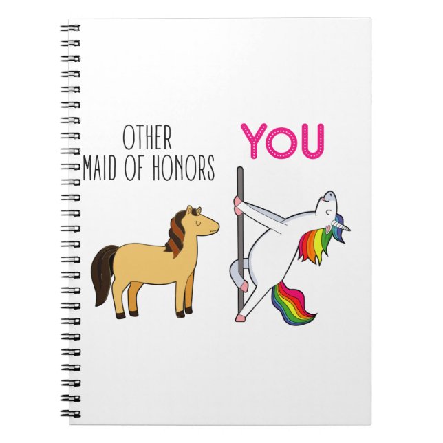 Carnet Demande originale de témoin de mariage, licorne mi (Devant)