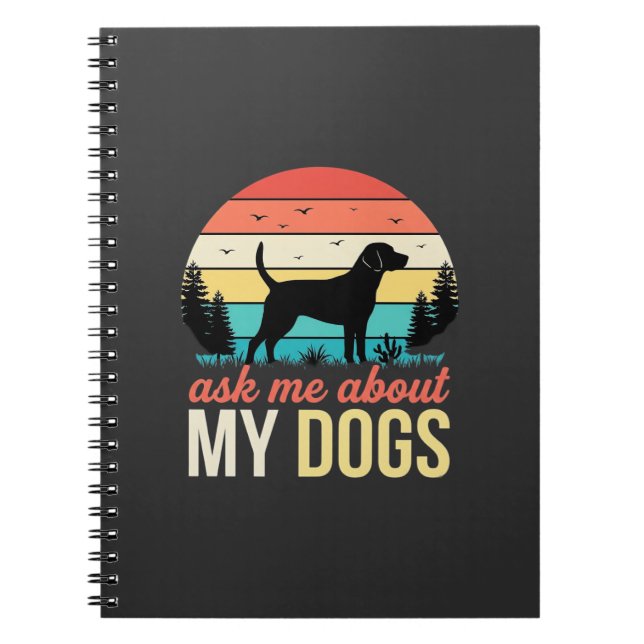 Carnet Demandez-moi à propos de mon chien Retro Sunset_1 (Devant)