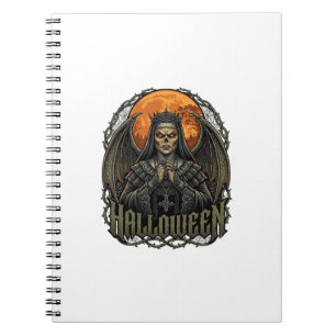 Carnet Démon de Halloween Couronne de Nonne Ailes Lune Or