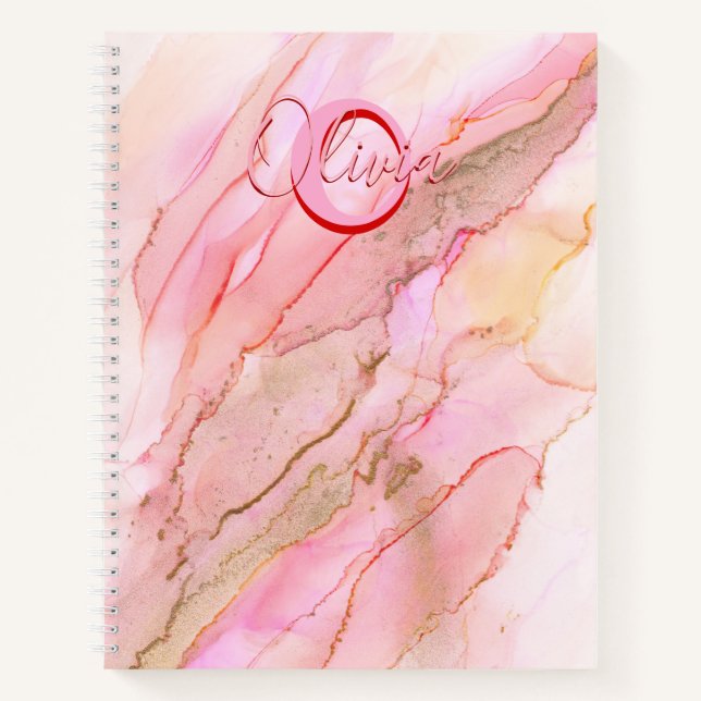 Carnet d'encre d'alcool liquide rose doux (Devant)
