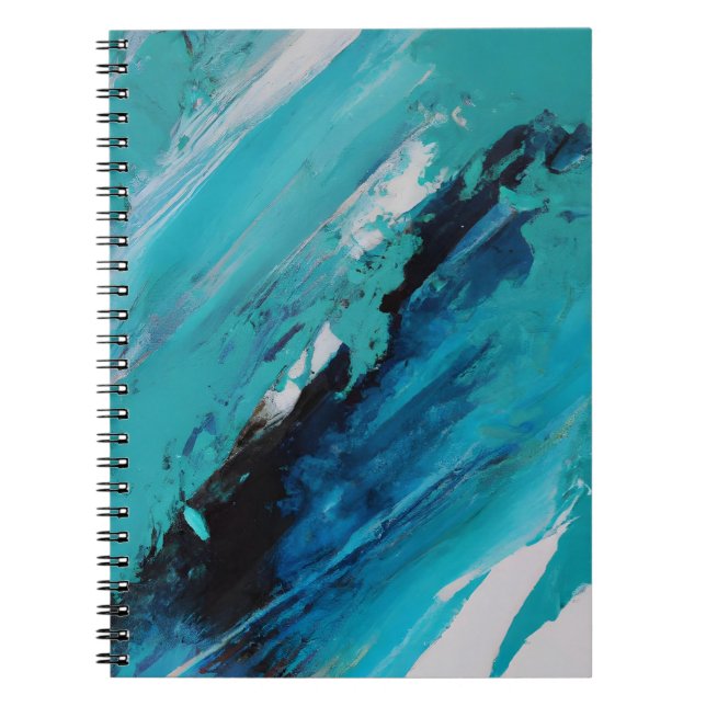 Carnet d'énergie de l'océan Abstrait Aqua Blue (Devant)