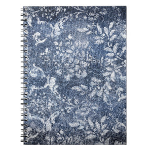 Carnet Denim floral défraîchi : Arrière - plan texturé gr