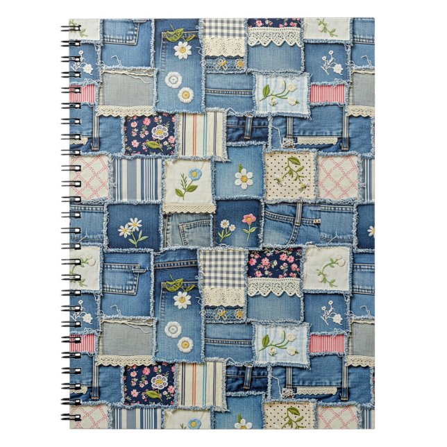 Carnet Denim Patchwork (Devant)