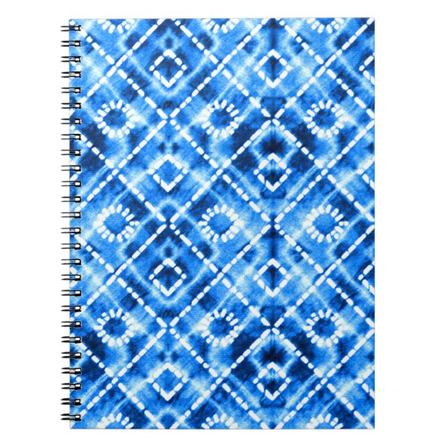 Carnet Denim Tie Dye Texture : Élégance Moderne. (Devant)