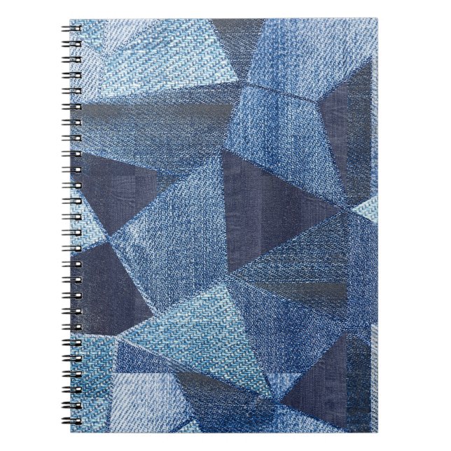 Carnet Denim Urban : Patchwork à rayures détendues. (Devant)