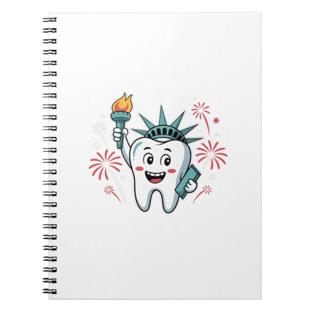 Carnet Dental Squad 4 juillet Dentist Funny American (Devant)