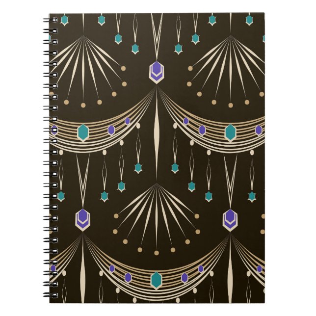 Carnet Dentelle ancienne, motif sans couture géométrique. (Devant)