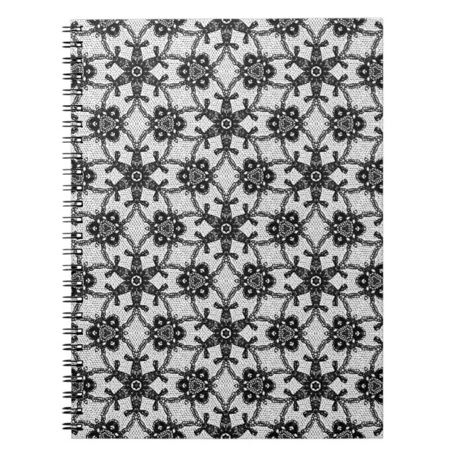 Carnet Dentelle antique - noir et blanc (Devant)