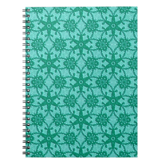Carnet Dentelle antique - turquoise et aqua (Devant)