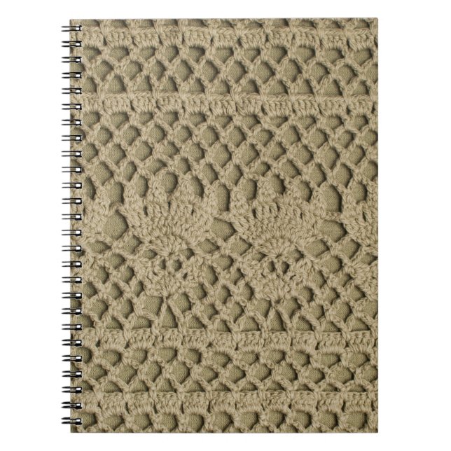 Carnet Dentelle artisanale vert olive sur arrière - plan  (Devant)