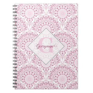 Carnet Dentelle de Confetti Rose Art Déco personnalisée M