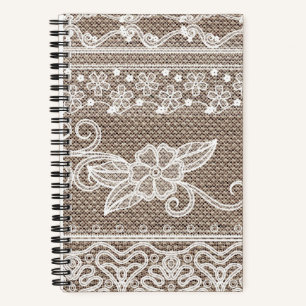 Carnet Dentelle Florale Élégante Vintage