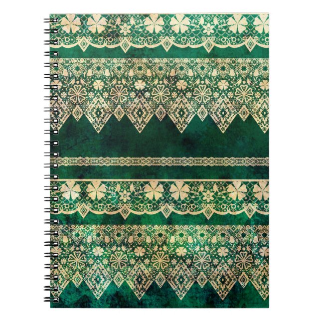 Carnet dentelle verte vintage (Devant)
