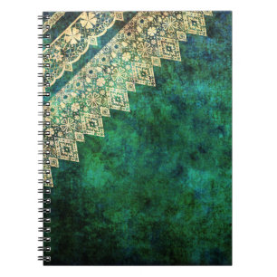 Carnet dentelle verte vintage