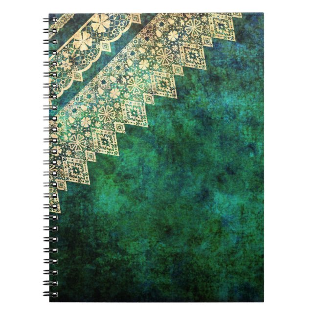 Carnet dentelle verte vintage (Devant)