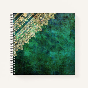 Carnet dentelle verte vintage