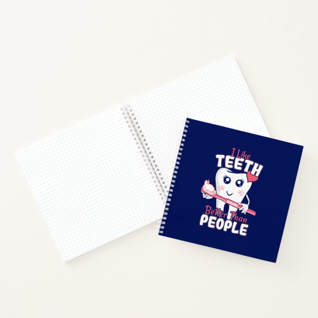 Carnet Dentiste drôle - J'aime les dents plus que les gen (Intérieur)