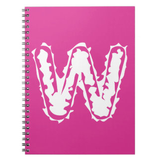 Carnet Déplaisant Monogramme blanc sur rose