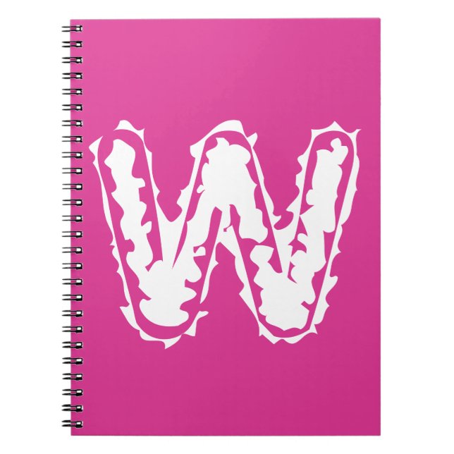 Carnet Déplaisant Monogramme blanc sur rose (Devant)