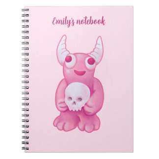 Carnet Déplaisante mignonne démon crâne rose Pastel Goth