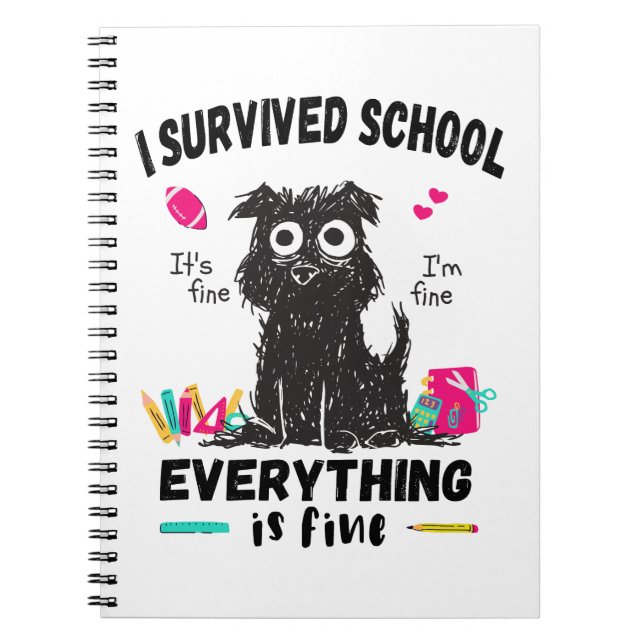 Carnet Dernier jour d'école, j'ai survécu à l'école (Devant)