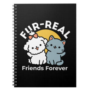 Carnet Des amis vrais pour toujours Cute Cat & Chien Du