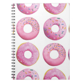 Carnet Des beignets roses, un motif coloré à la sucrerie.