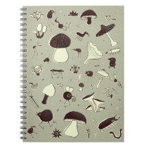 Carnet des champignons et des créatures forestière