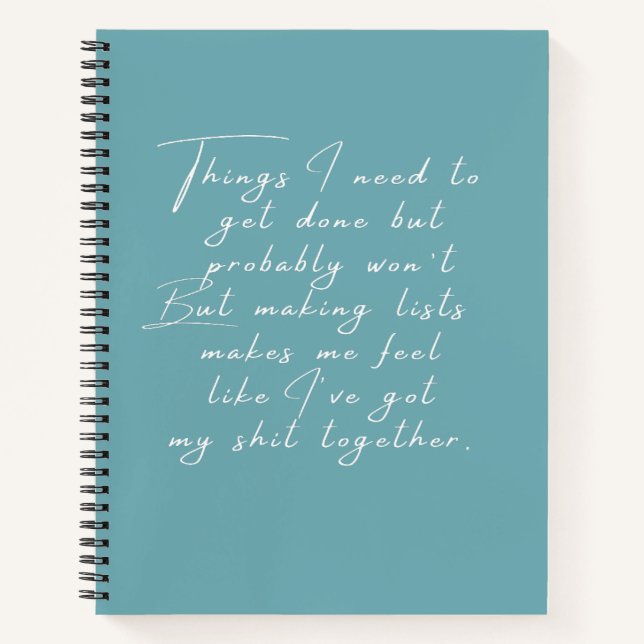 Carnet Des choses que je dois faire mais qui ne seront pr (Devant)