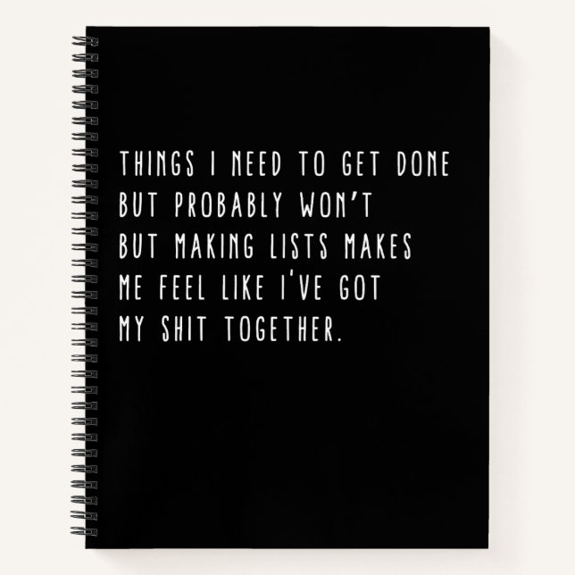 Carnet Des choses que je dois faire mais qui ne seront pr (Devant)