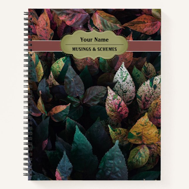 Carnet des feuilles d'automne colorées en baisse (Devant)
