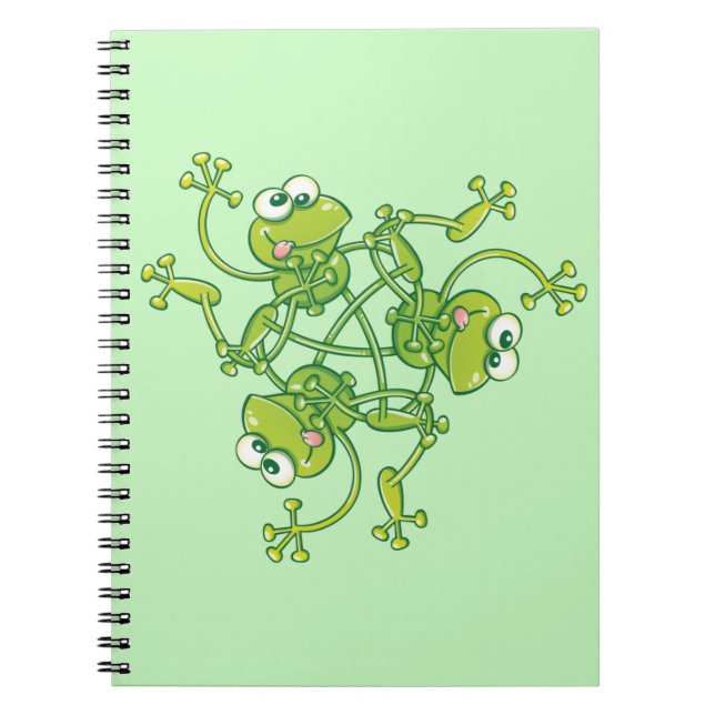 Carnet Des grenouilles agitant et s'amusant dans un desig (Devant)