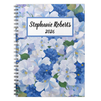 Carnet des nuances de fleurs bleues