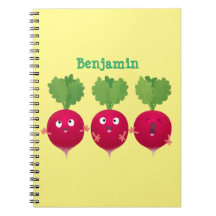 Carnet Des radis mignons chantant des légumes de dessin a