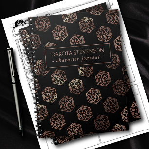 Carnet Dés RPG Caractère PnP de la table Mocha Rose Gol