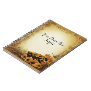 Carnet des tournesols et des papillons