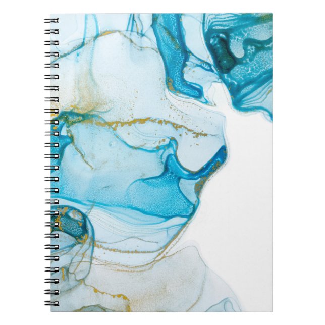 Carnet Des vagues d'océan doré. Image abstraite et lumine (Devant)